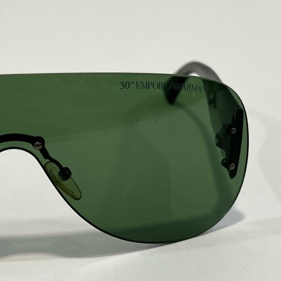 RARE NWOT Vintage Emporio Armani Retro Style Aviator Rimless Sunglasses Green - Picture 5 of 12